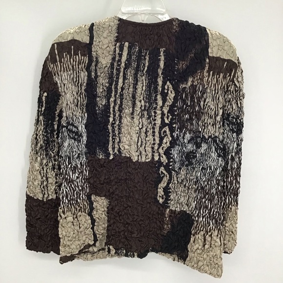 Joseph Ribkoff Veston Jacket Textured Fabric Black/Brown Career Casual Size 12 - Picture 2 of 8